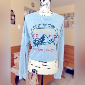 Art & luv Cropped blue Long Slv Sweatshirt